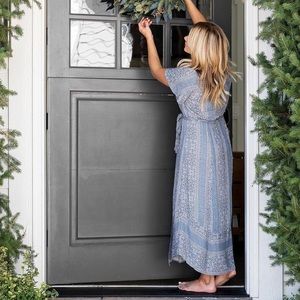Boho Blue Printed Maxi Dress